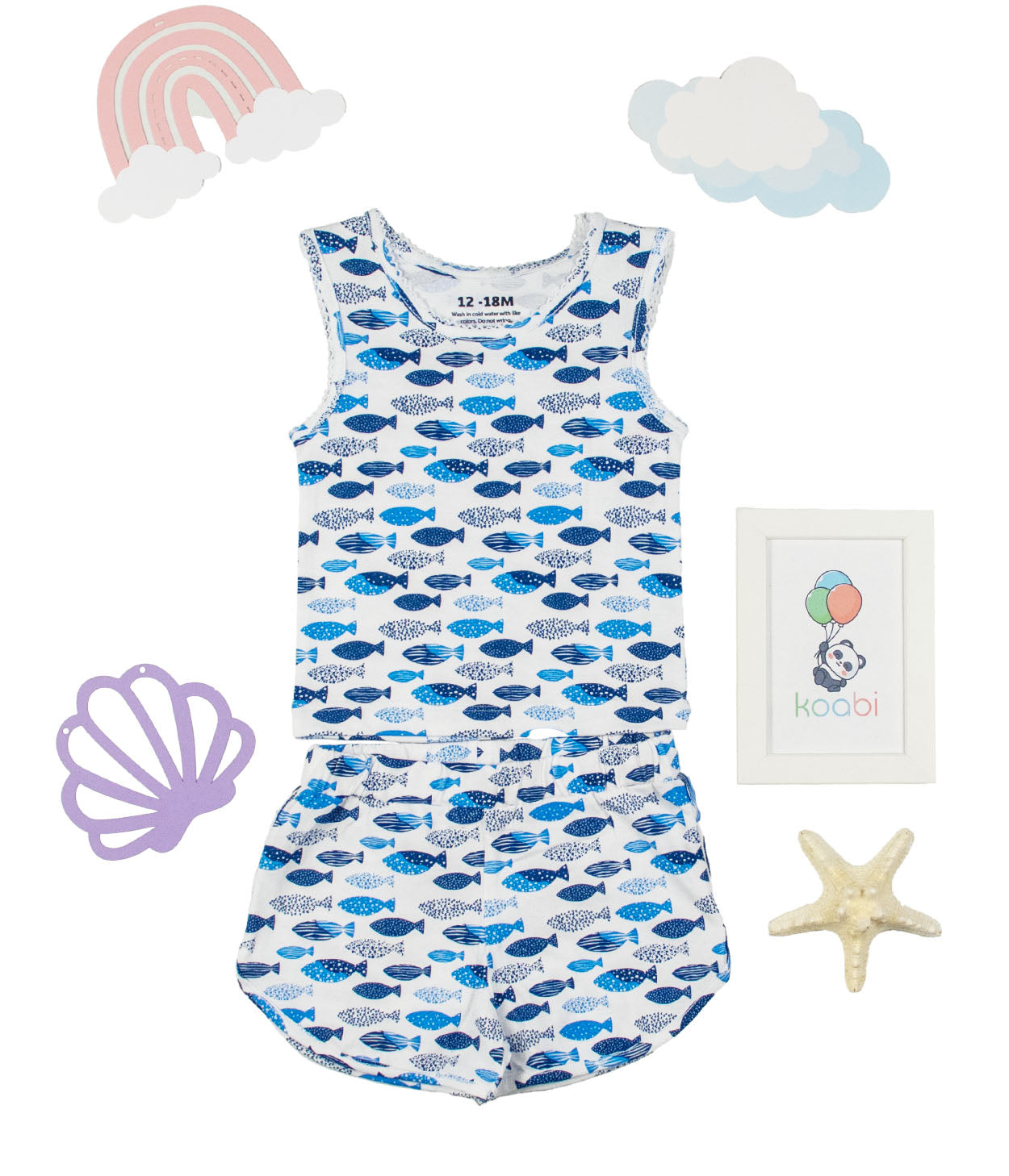 Fishes Kids Sleeveless Set