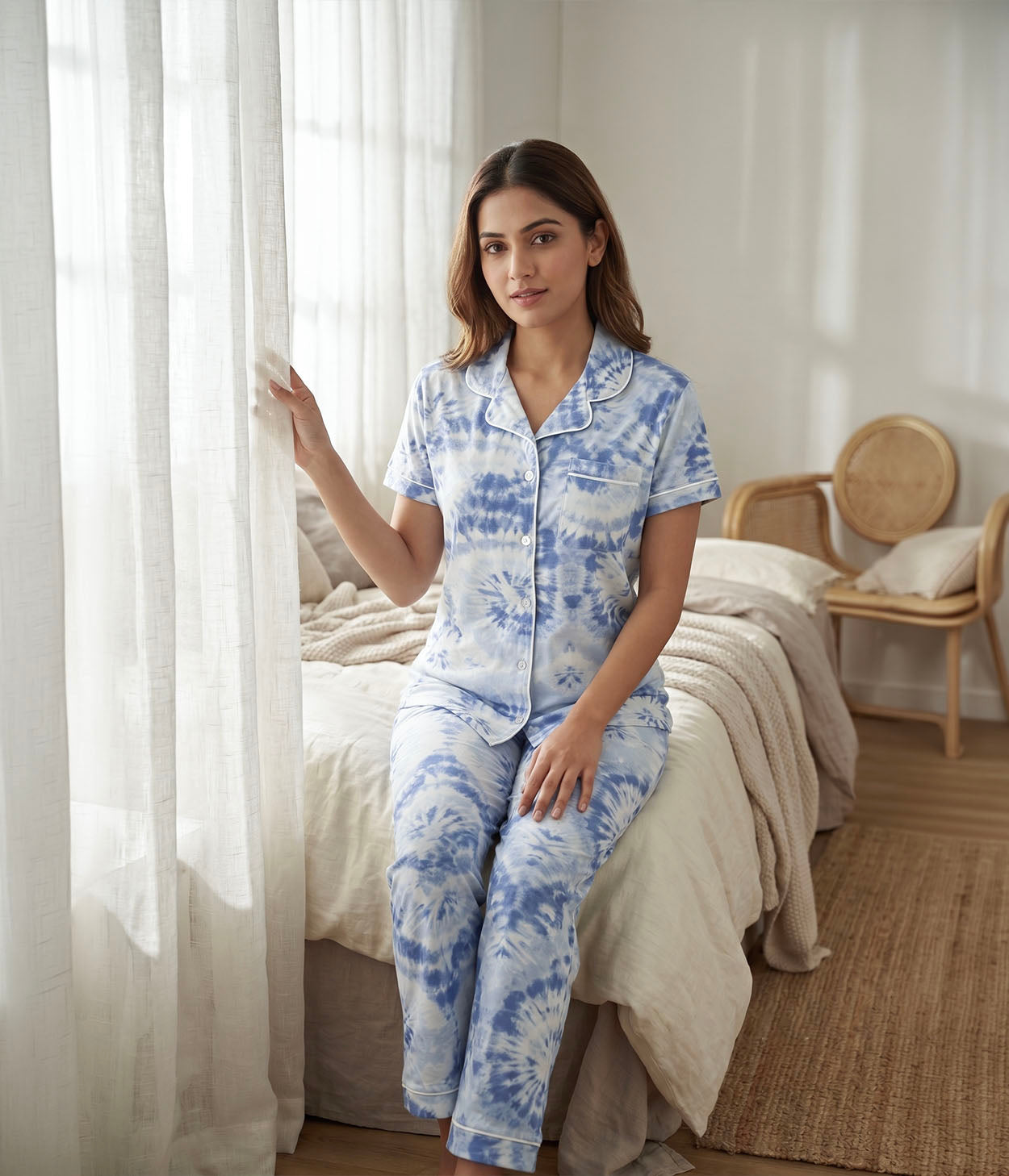 Indigo Drift Women's Cotton Nightset