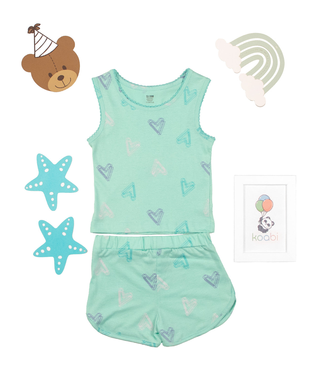 Happy Hearts Kids Sleeveless Set