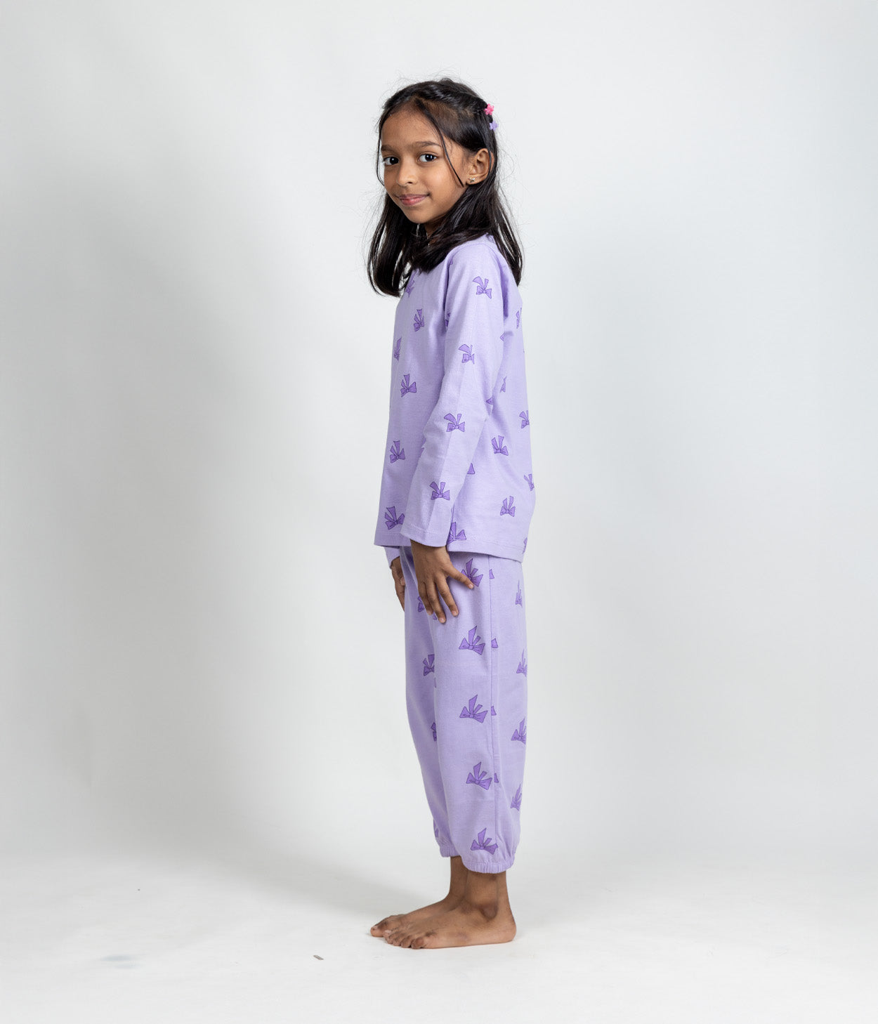 Lilac Bows Kids Jogger Set