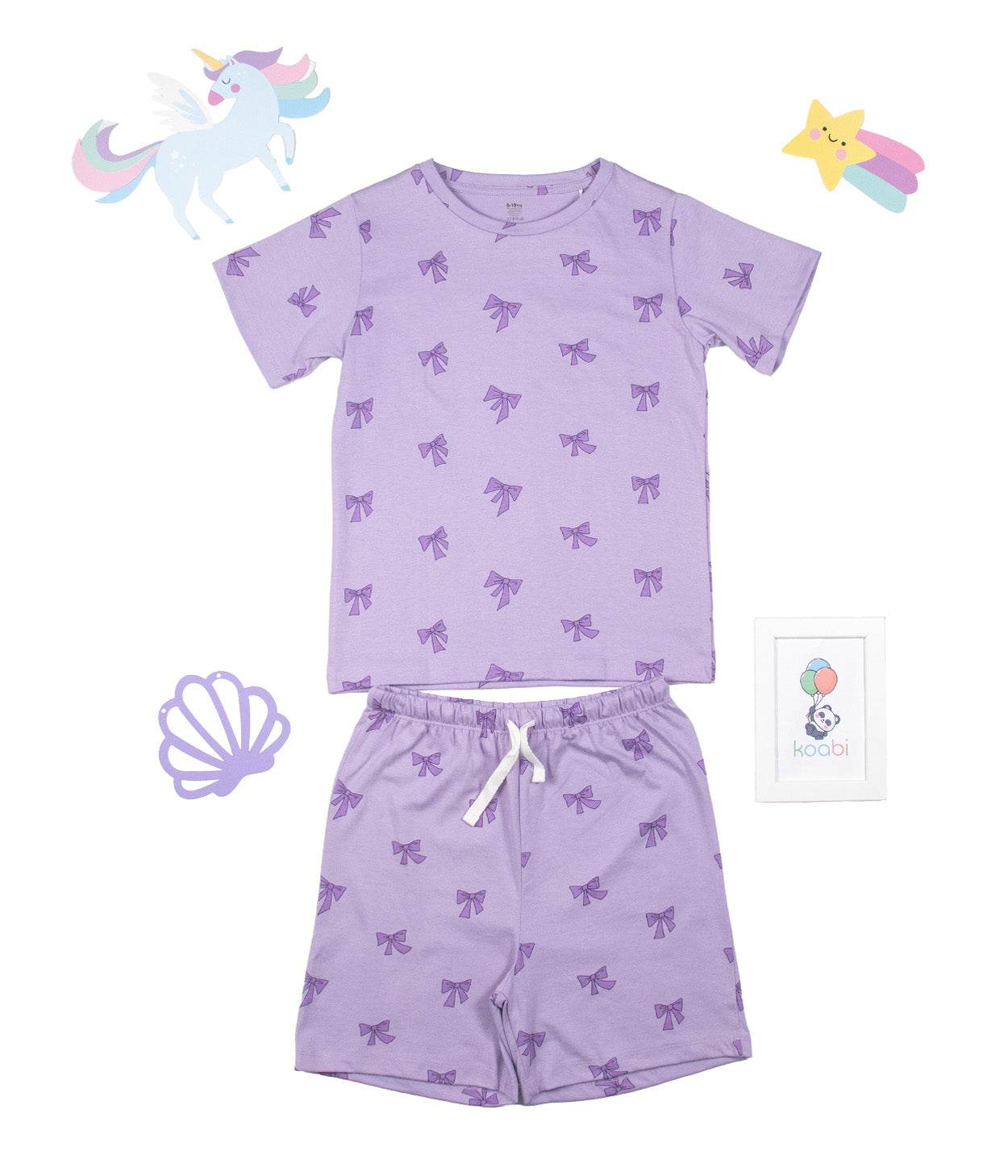 Lilac Bows Kids Shorts Set