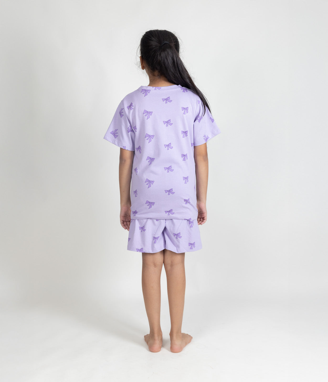Lilac Bows Kids Shorts Set