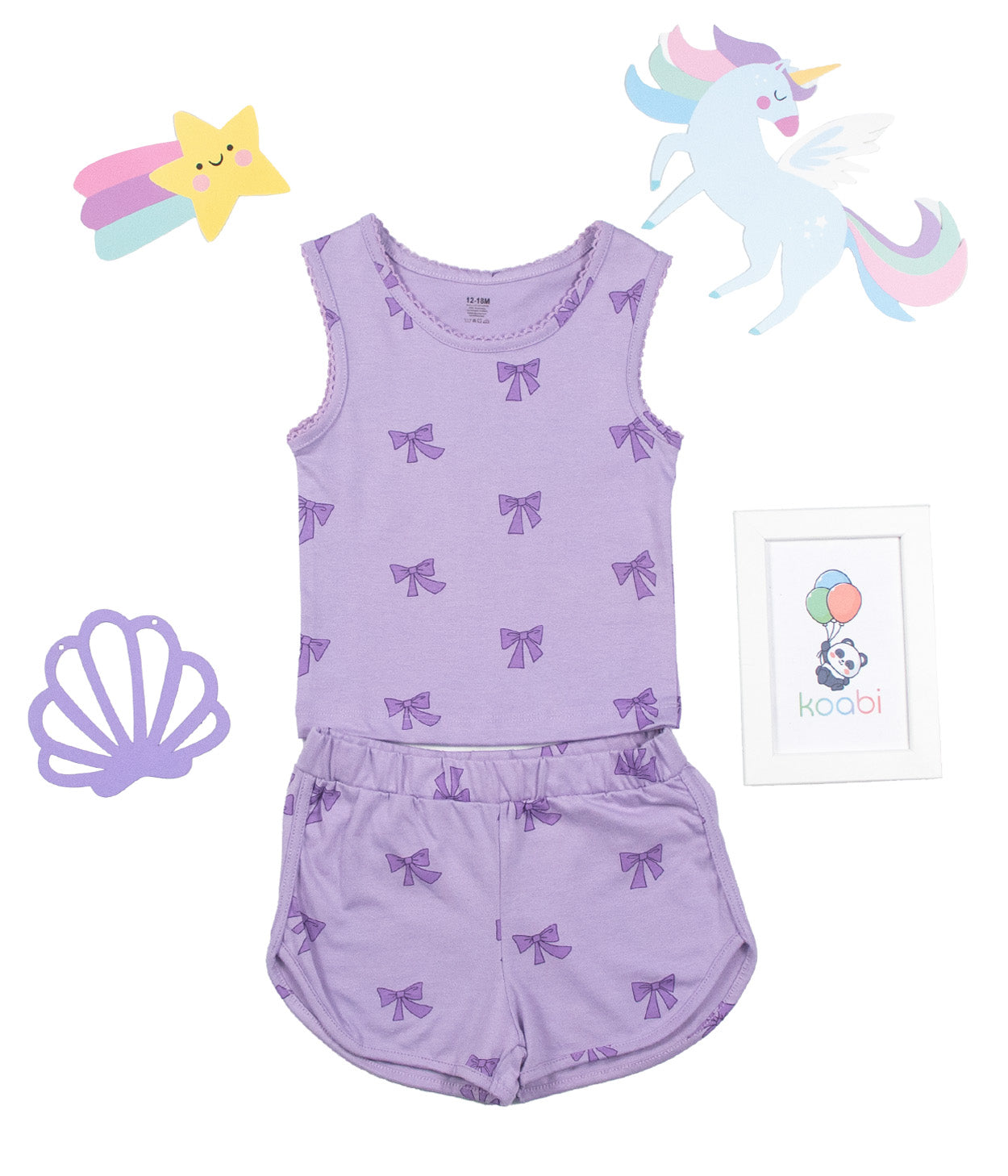 Lilac Bows Kids Sleeveless Set