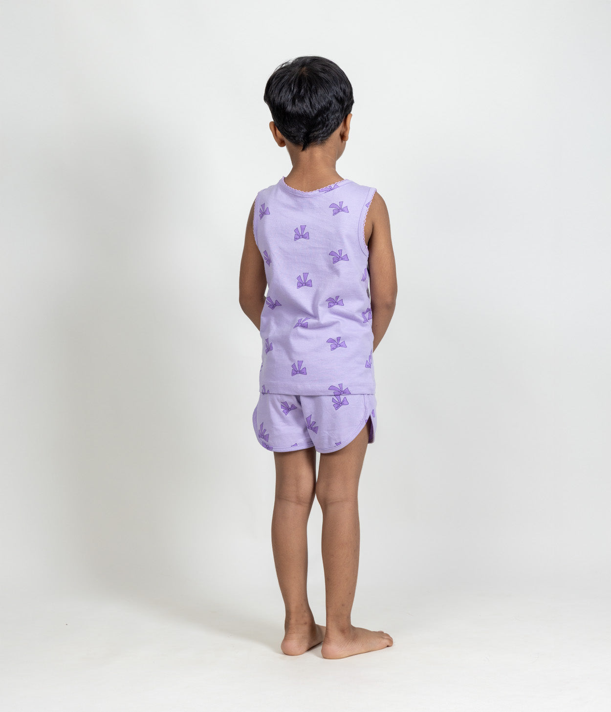 Lilac Bows Kids Sleeveless Set