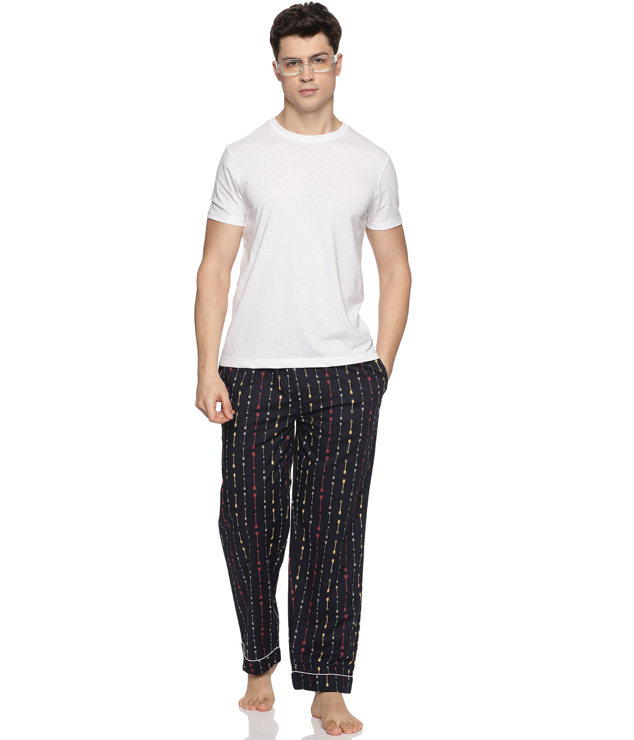 Arrows Navy Printed Mens Pyjama