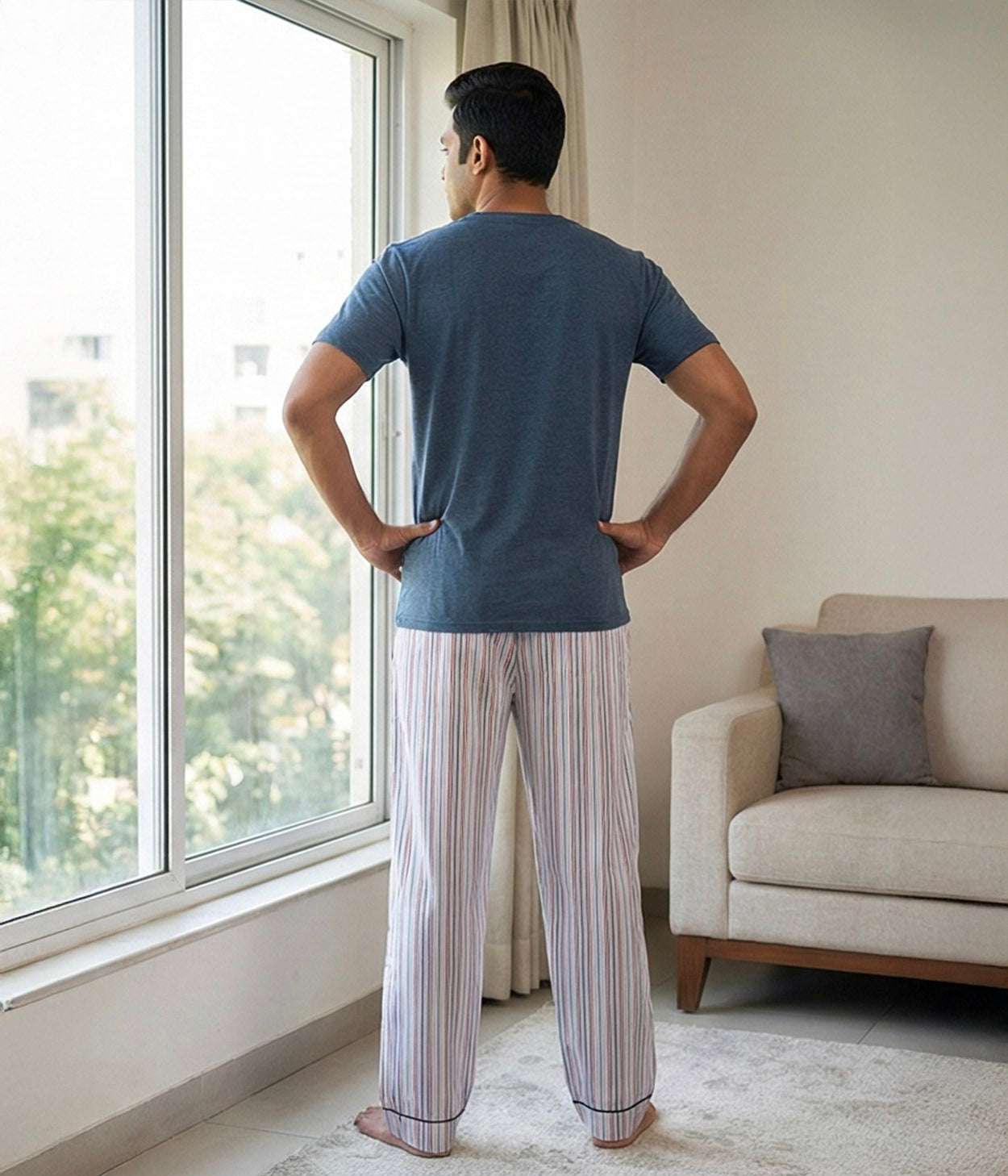 Infinity Mens Multicolor Striped Pyjama