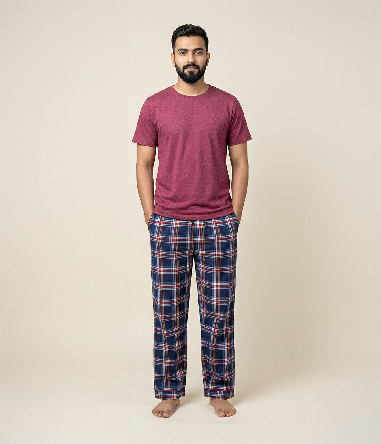 Navy Plaid Mens Pyjama
