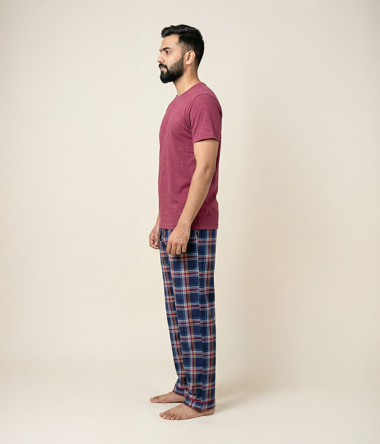 Navy Plaid Mens Pyjama