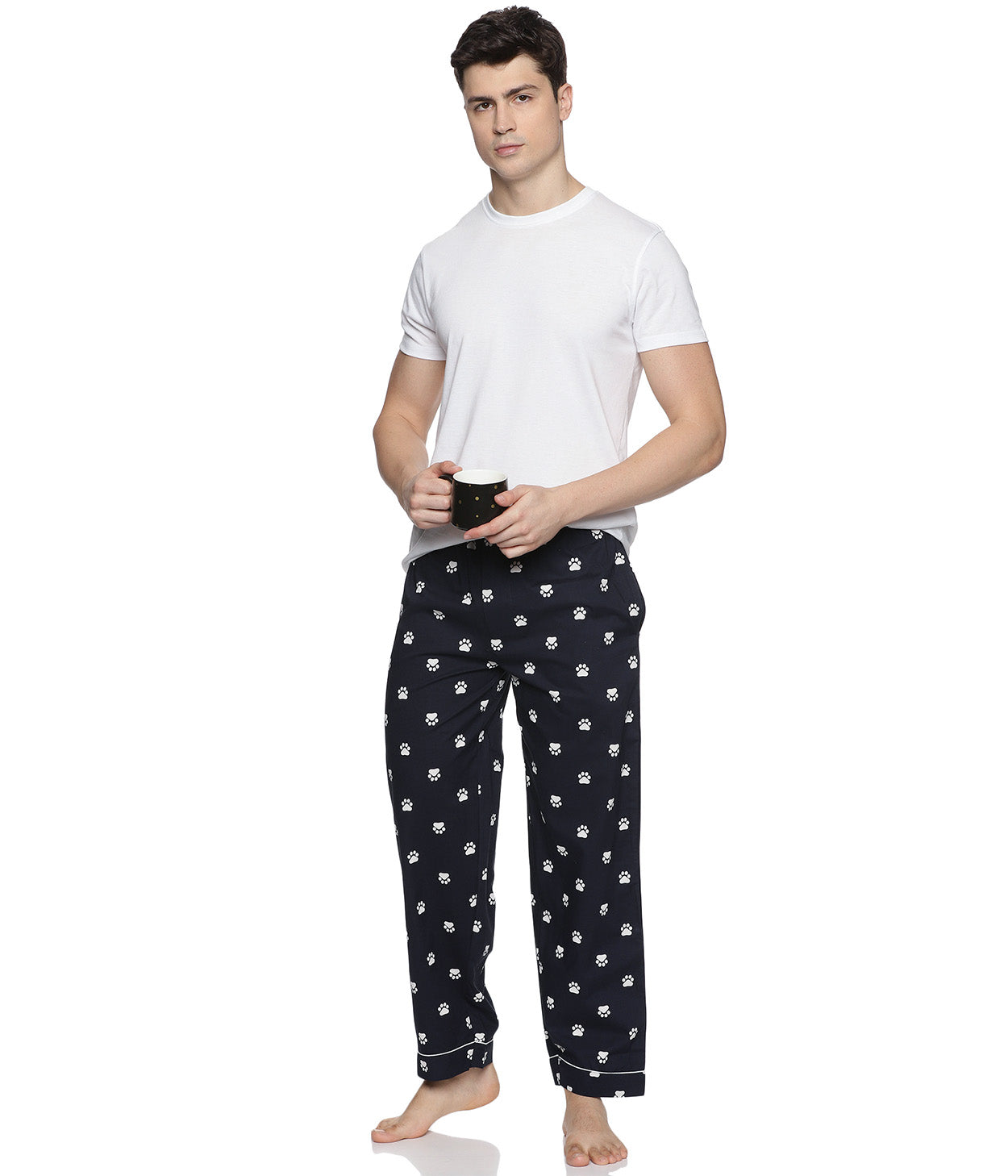 Paws Navy Printed Mens Pyjama