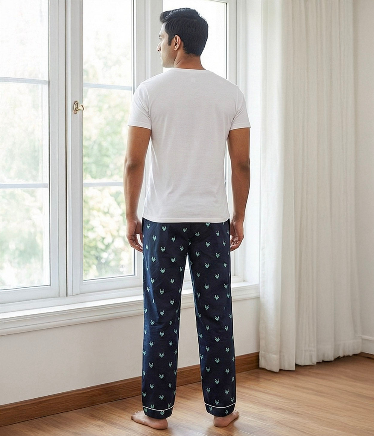 Wolfpack Navy Printed Mens Pyjama