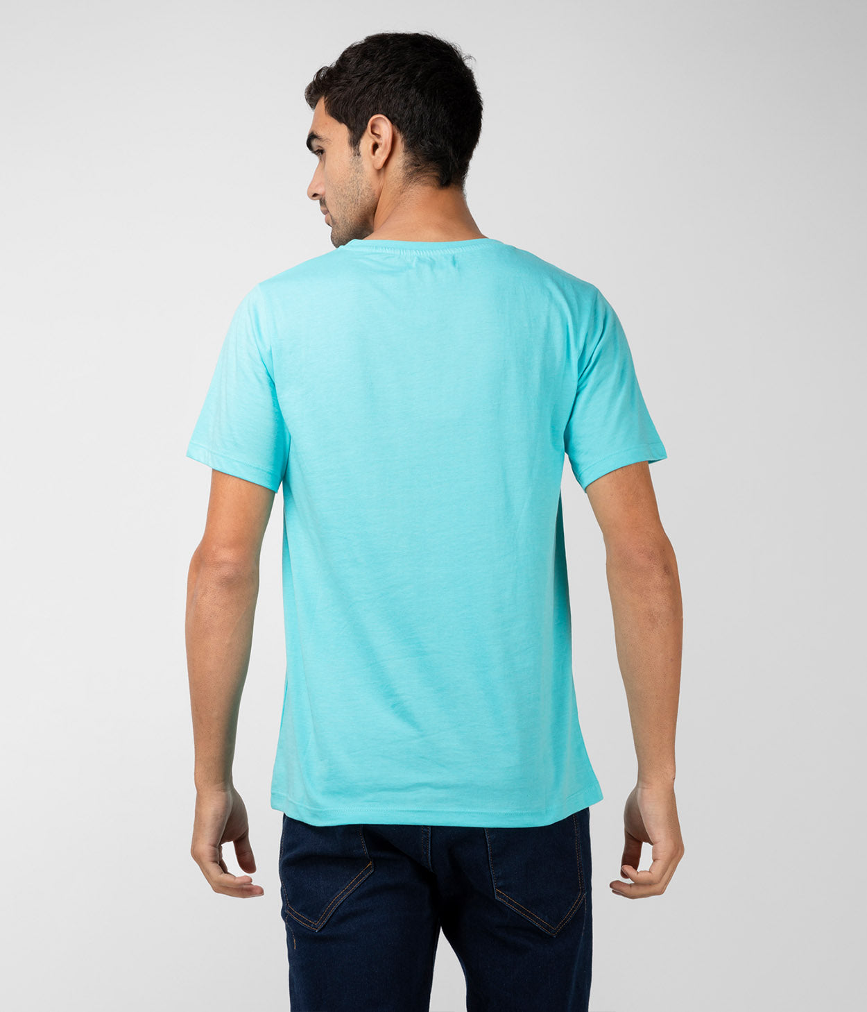 Aqua Solid Mens T-Shirt