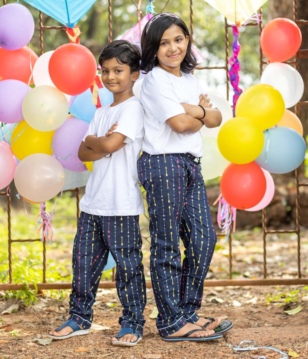 Arrows Navy Printed Kids Pyjama