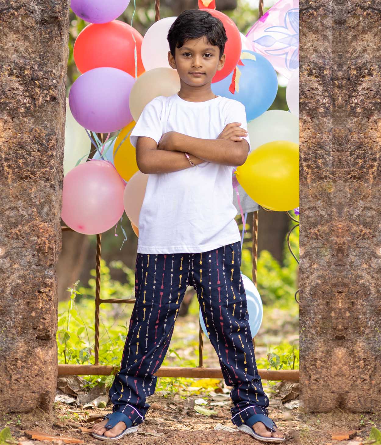 Arrows Navy Printed Kids Pyjama