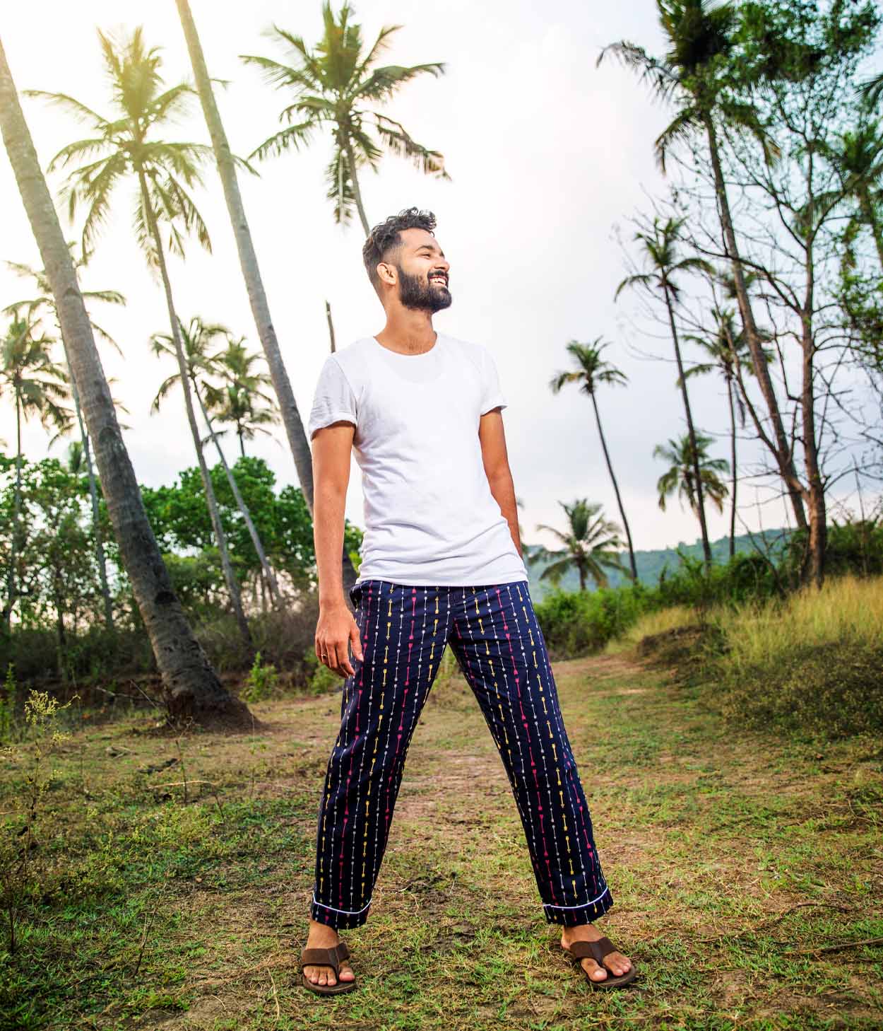 Arrows Navy Printed Mens Pyjama