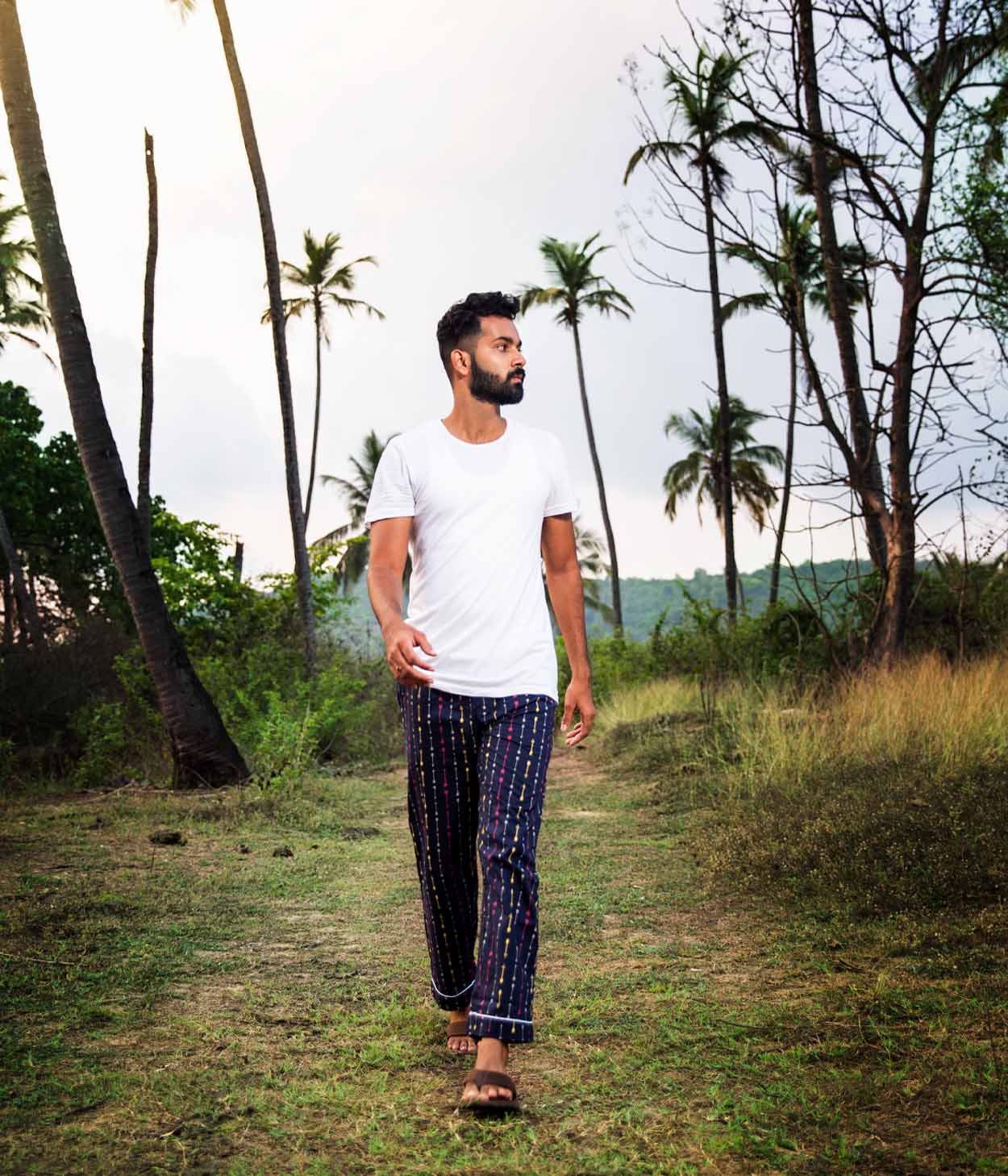 Arrows Navy Printed Mens Pyjama