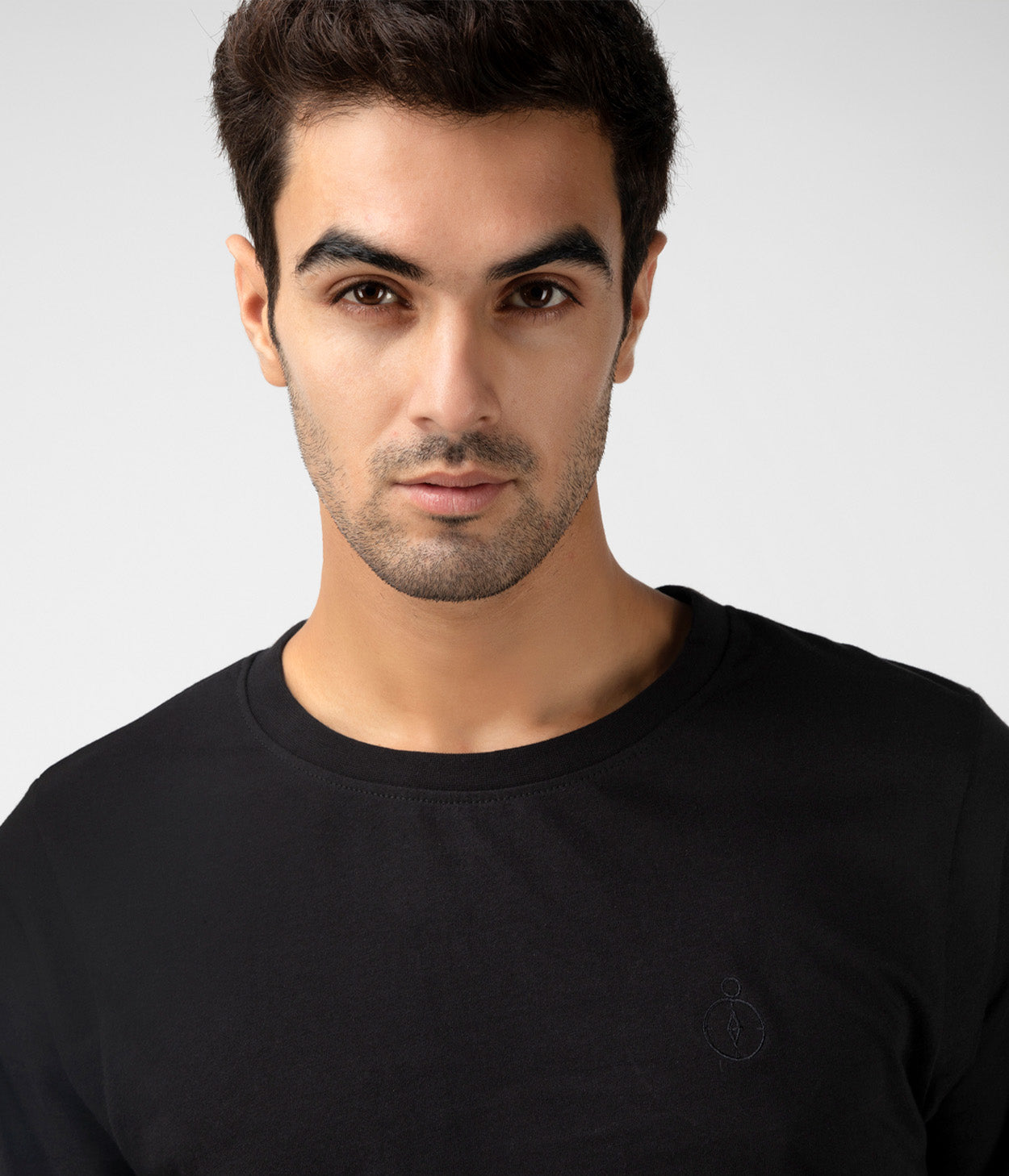 Black Solid Mens T-Shirt