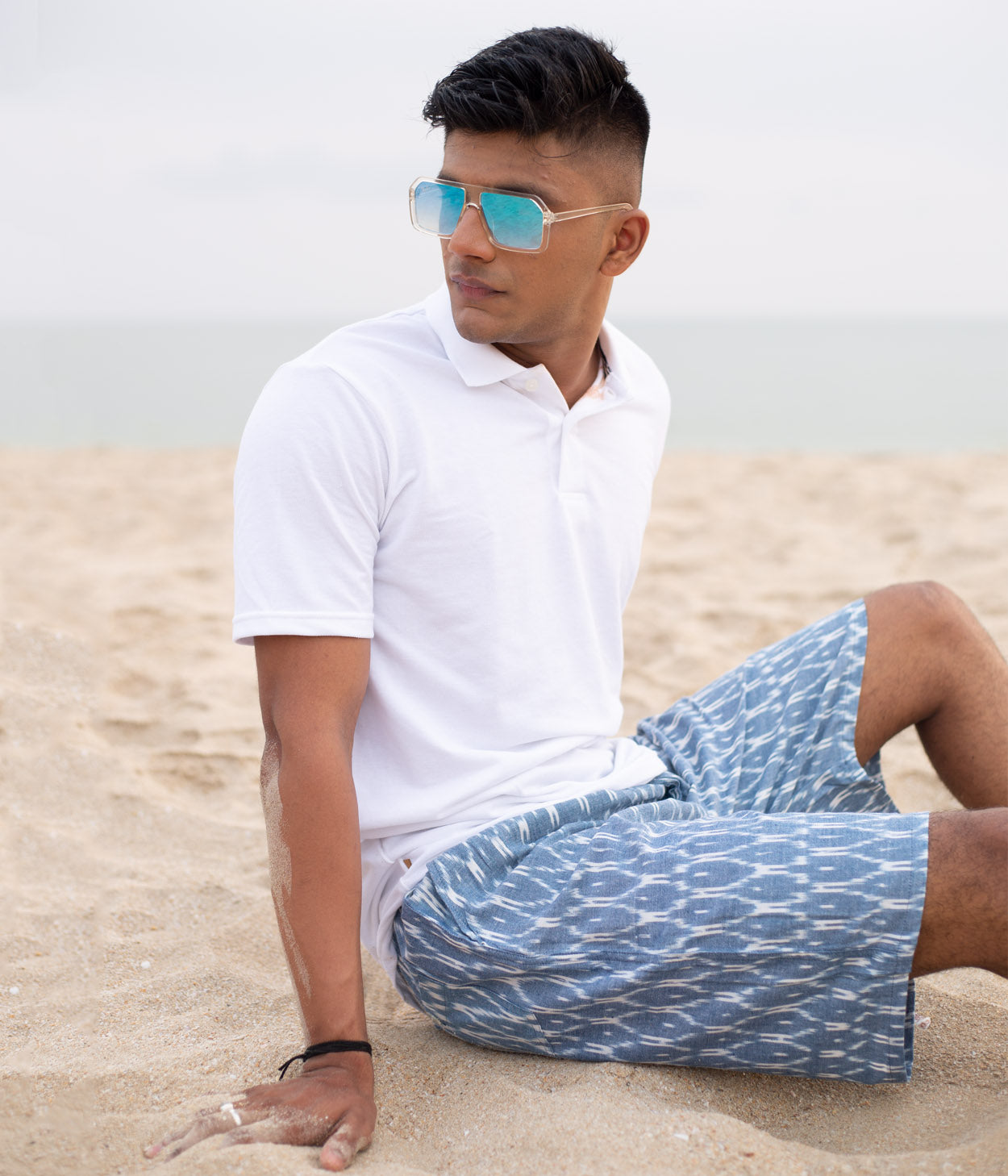 Blue Ikat Mens Shorts