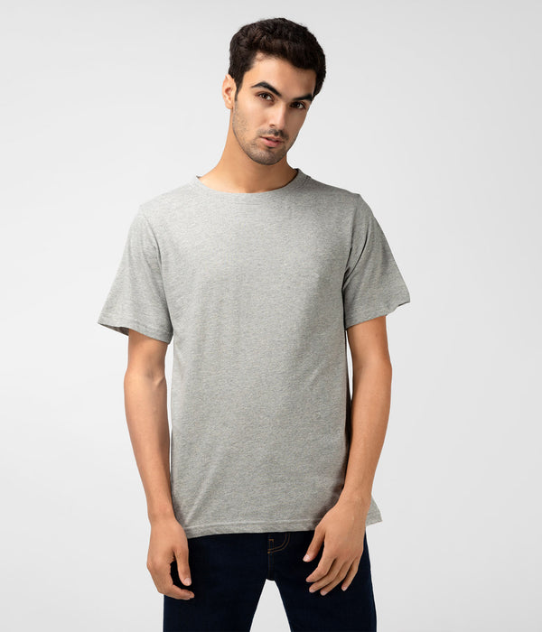 Grey Solid Mens T-Shirt