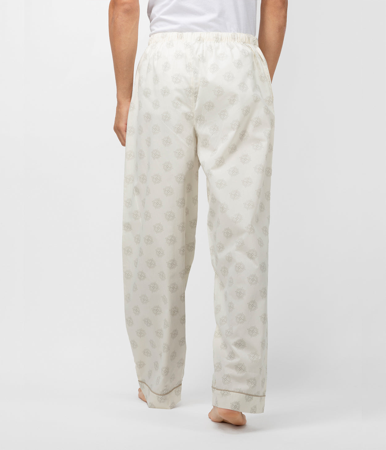 Compass Cream Printed Mens Pyjama