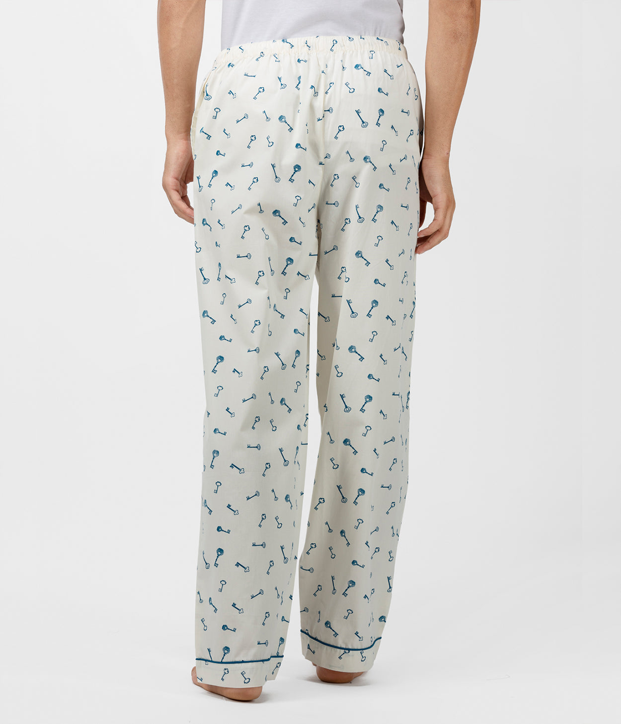 Keys Cream Printed Mens Pyjama