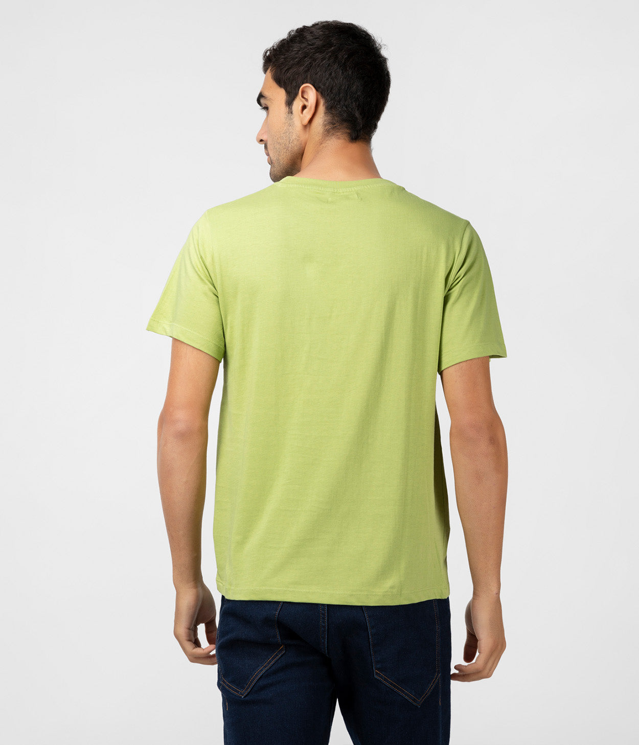 Lime Green Solid Mens T-Shirt