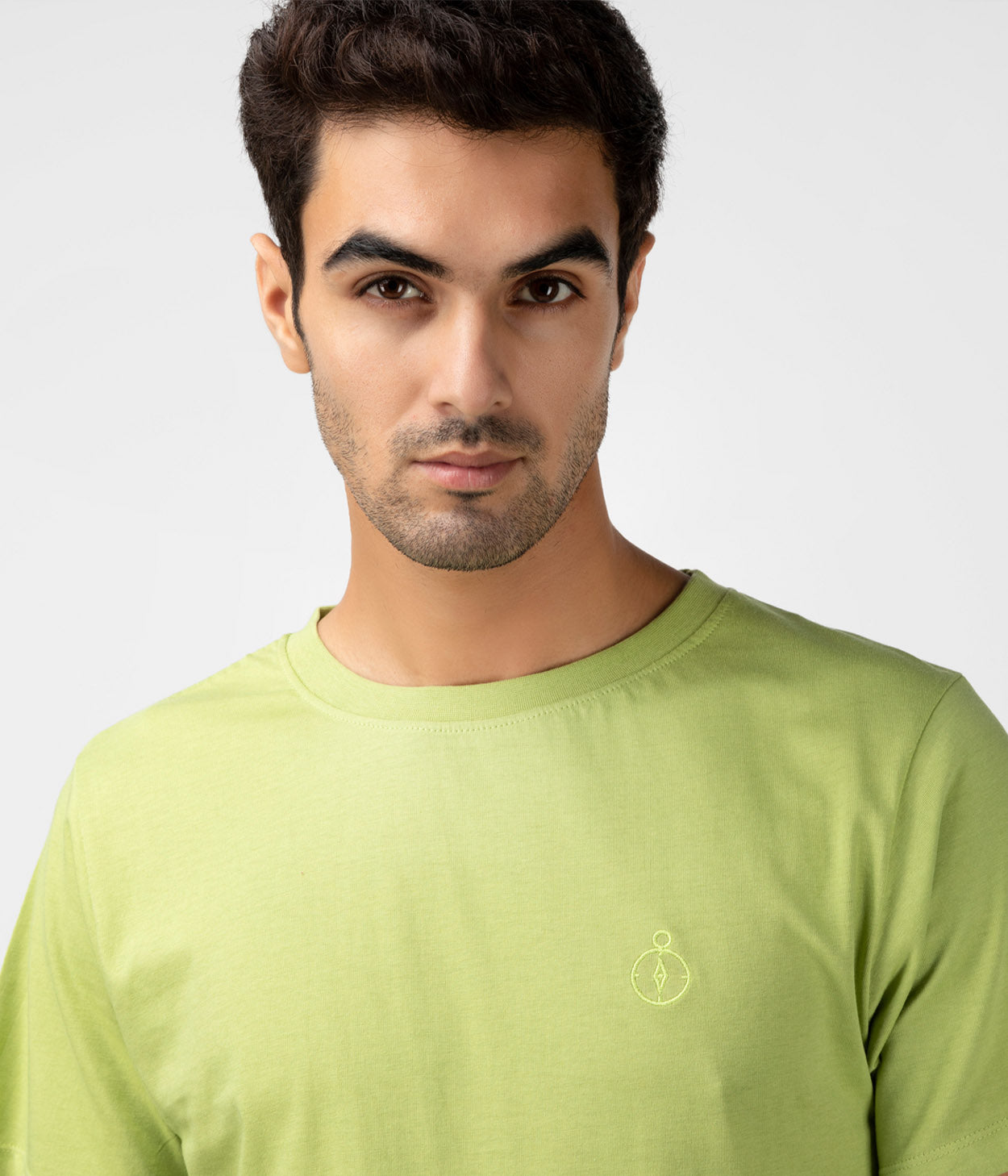 Lime Green Solid Mens T-Shirt