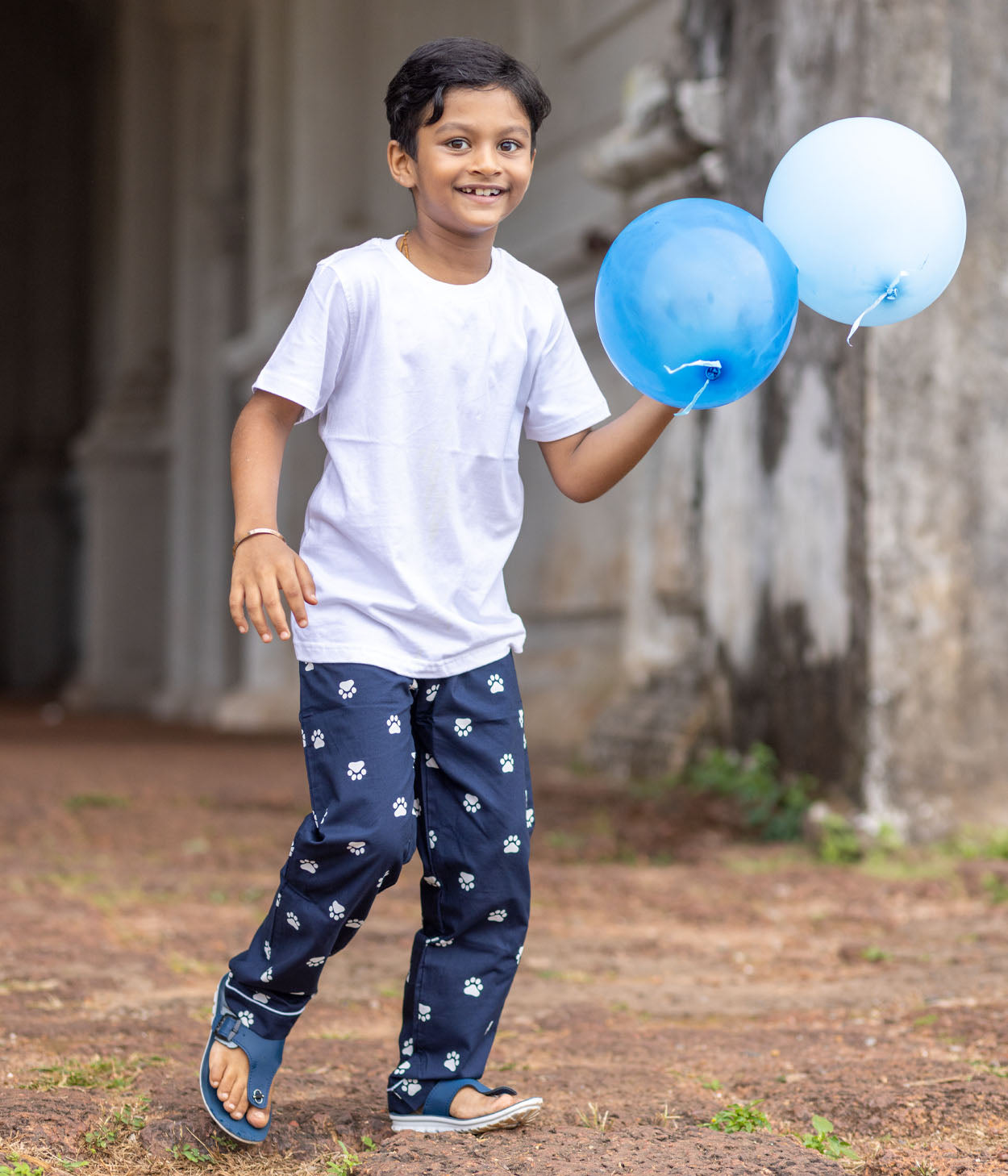 Paws Navy Printed Kids Pyjama