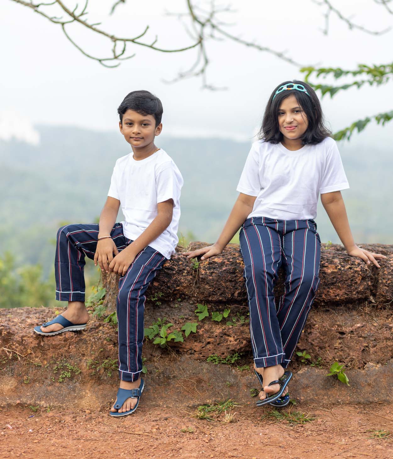 Pinstripes Navy Striped Kids Pyjama