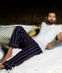 Pinstripes Navy Striped Mens Pyjama