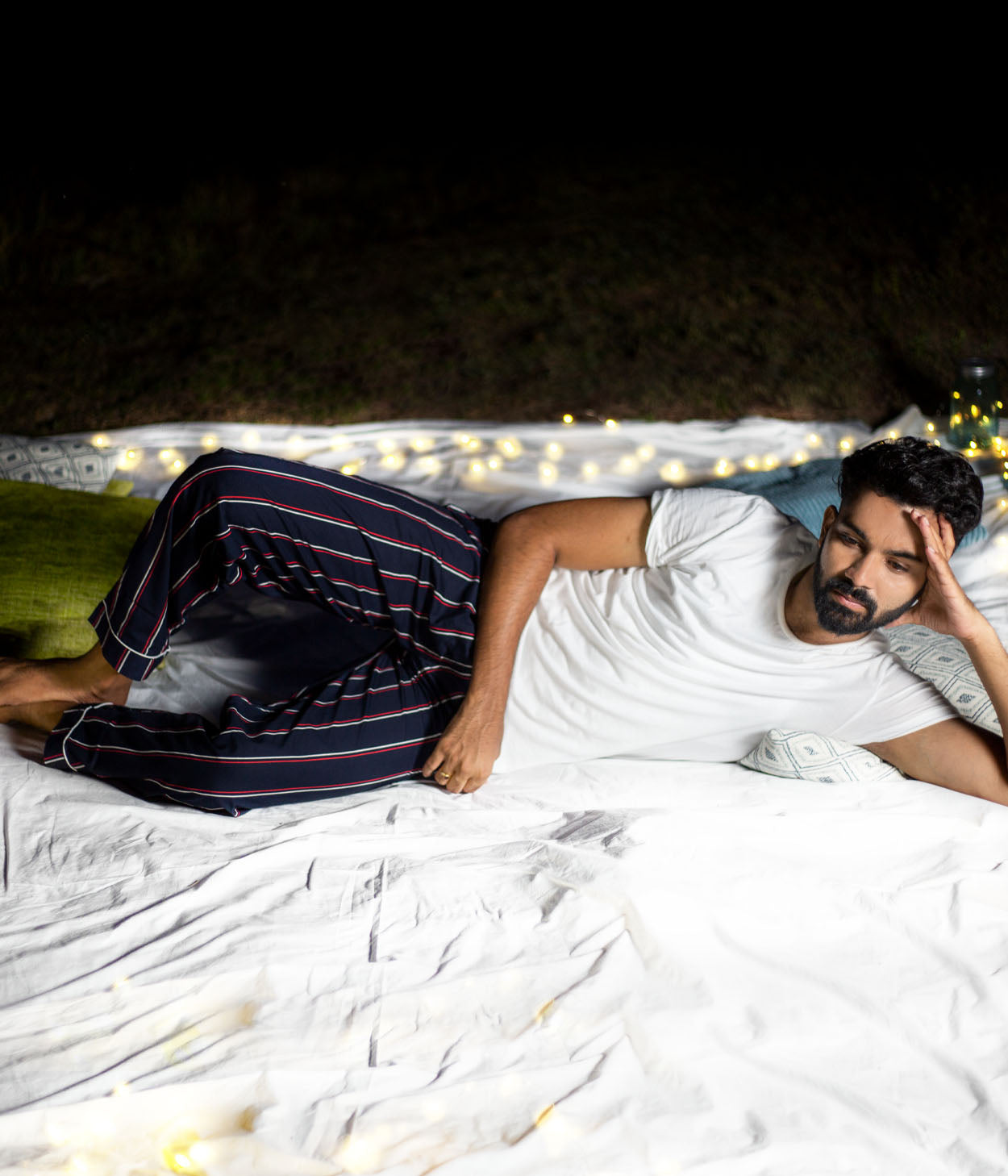 Pinstripes Navy Striped Mens Pyjama
