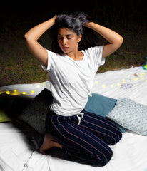 Pinstripes Navy Striped Womens Pyjama