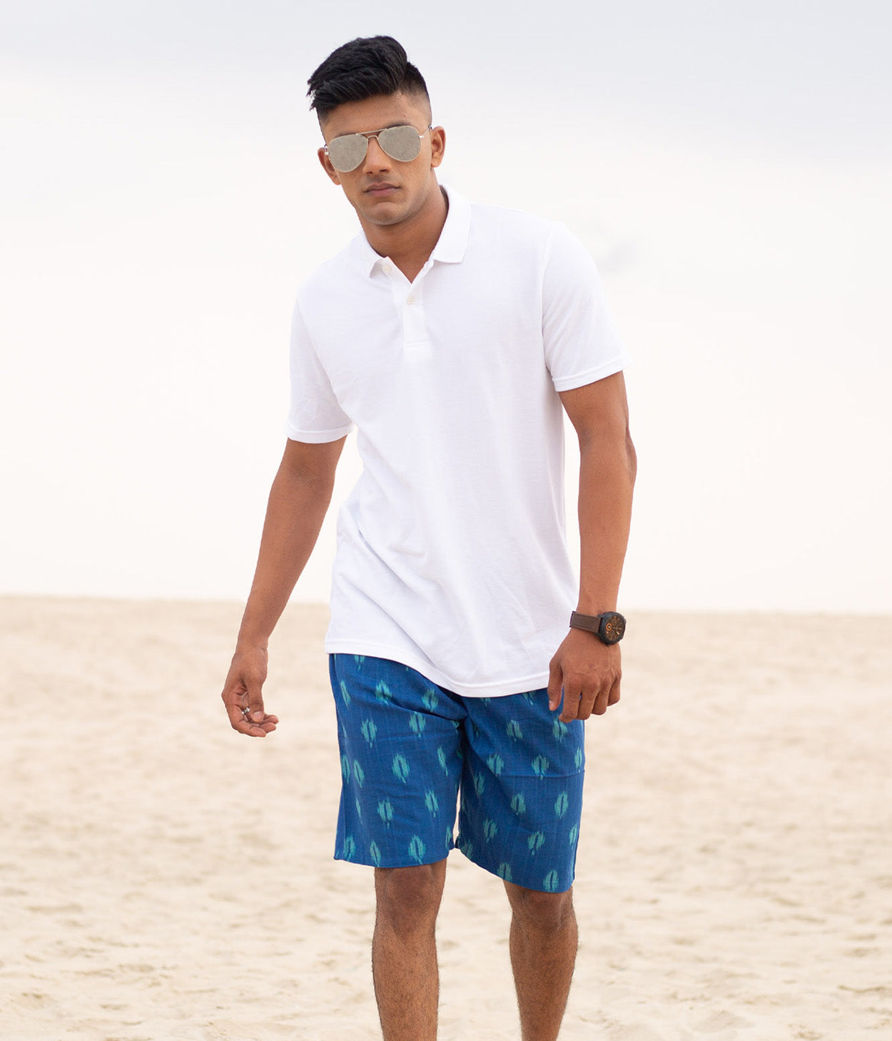 Royal Blue Ikat Mens Shorts