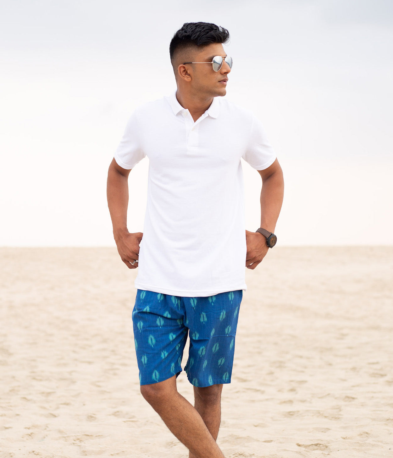 Royal Blue Ikat Mens Shorts