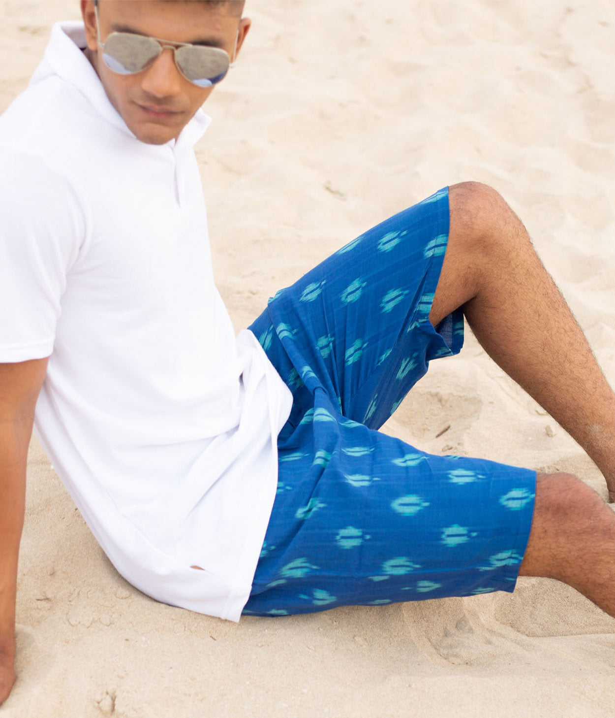 Royal Blue Ikat Mens Shorts