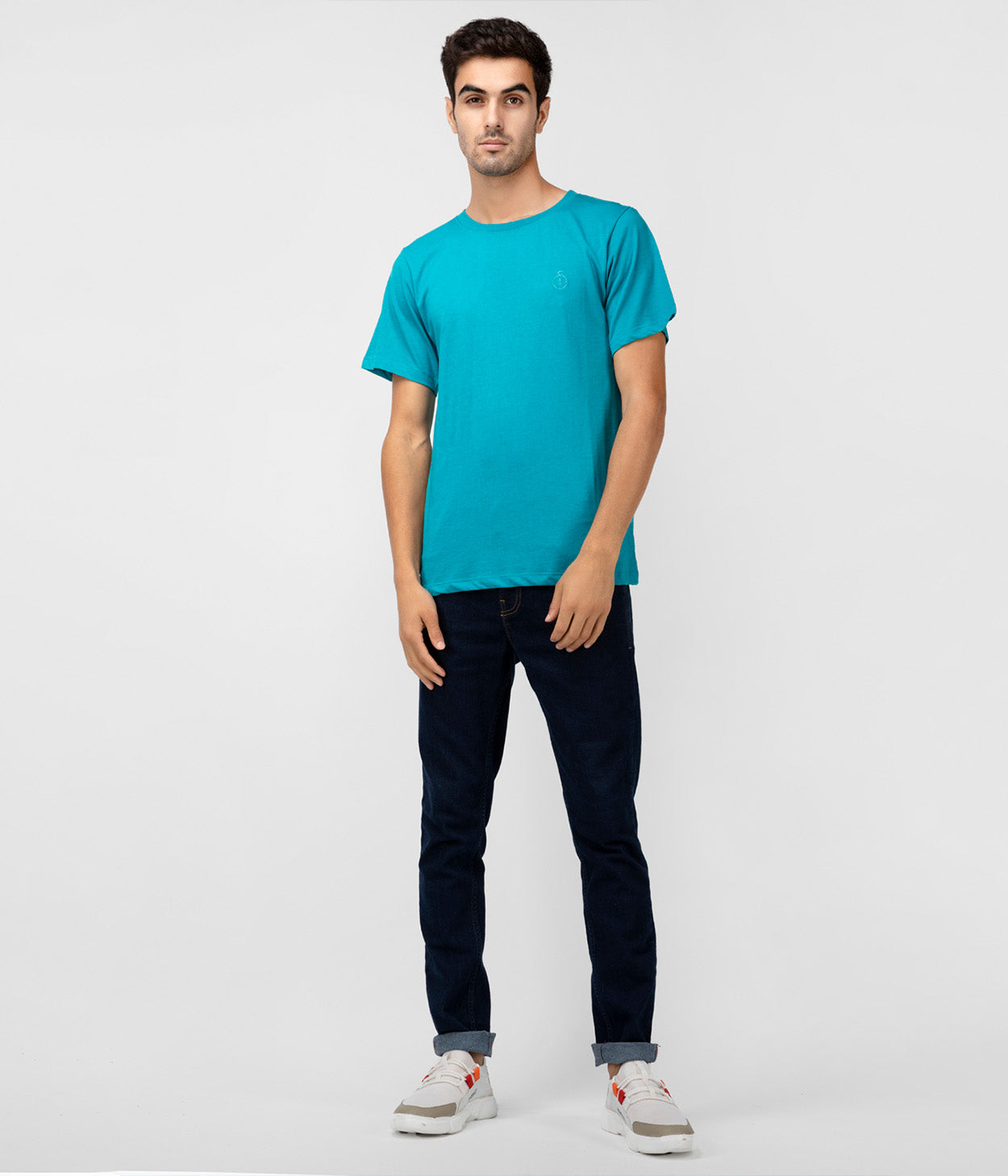 Teal Solid Mens T-Shirt