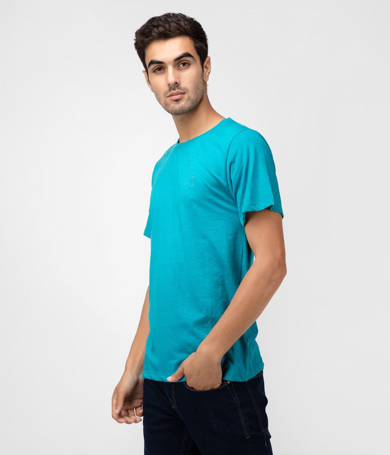Teal Solid Mens T-Shirt
