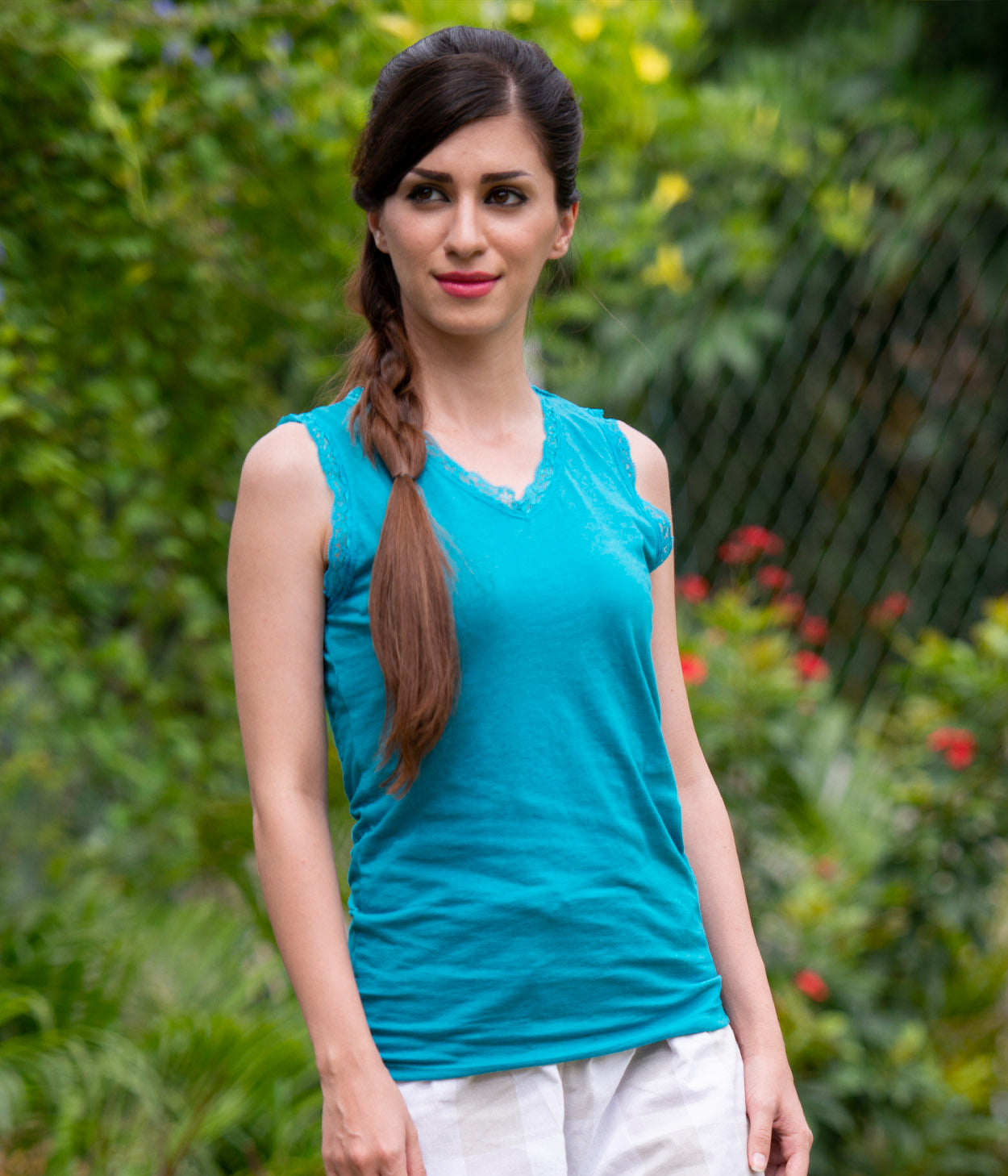 Teal Womens Sleeveless T-Shirt