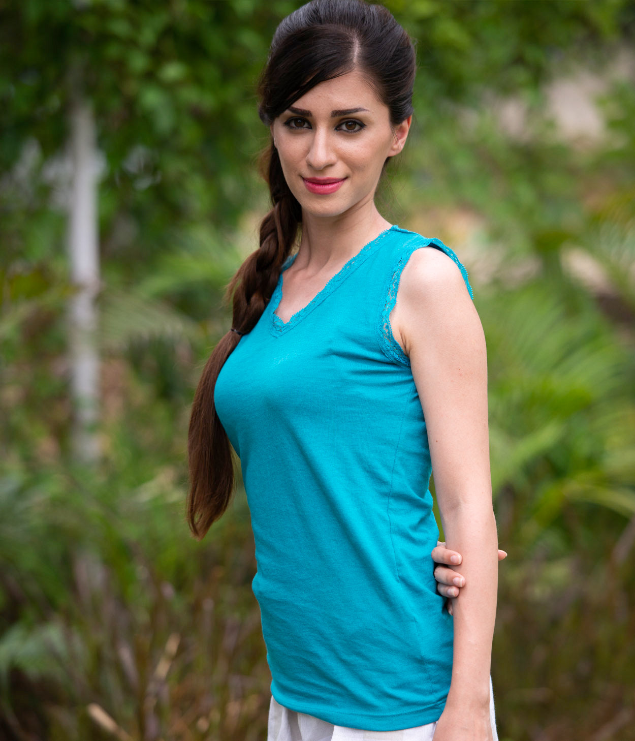 Teal Womens Sleeveless T-Shirt