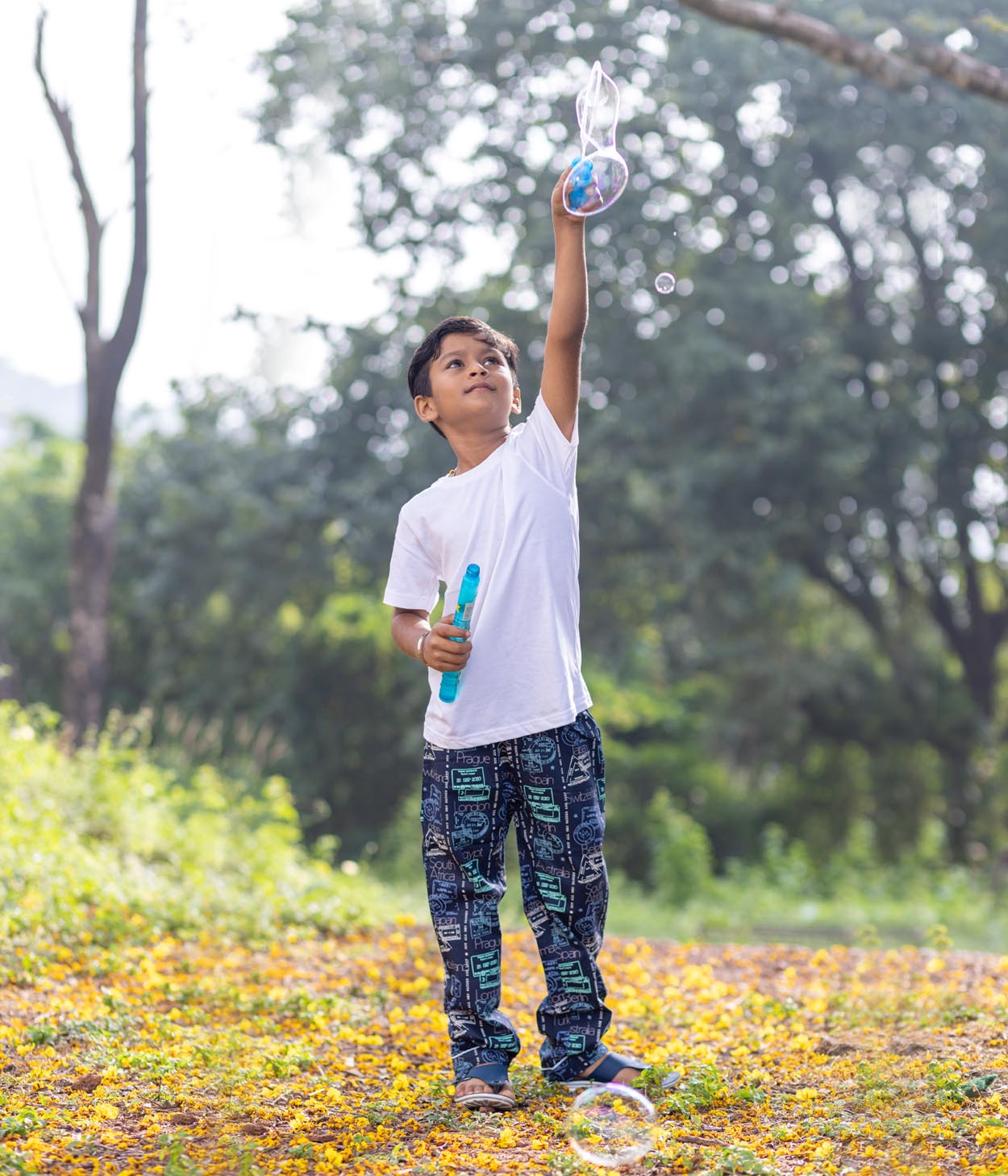 Wanderlove Navy Printed Kids Pyjama