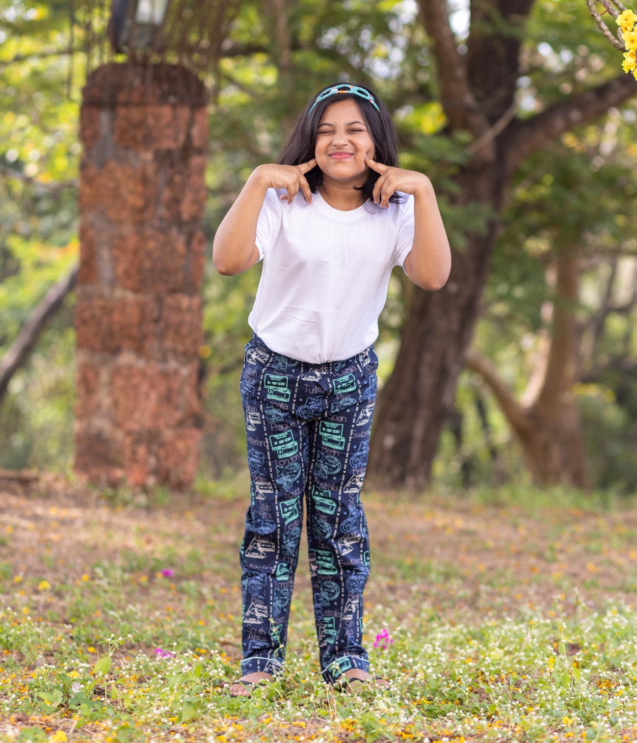 Wanderlove Navy Printed Kids Pyjama