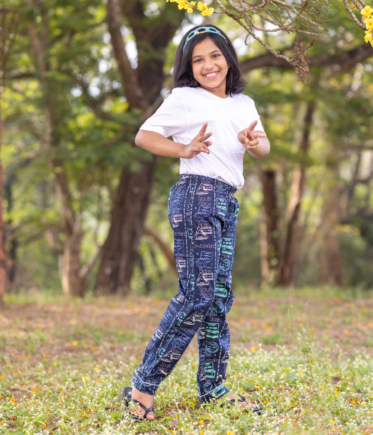 Wanderlove Navy Printed Kids Pyjama