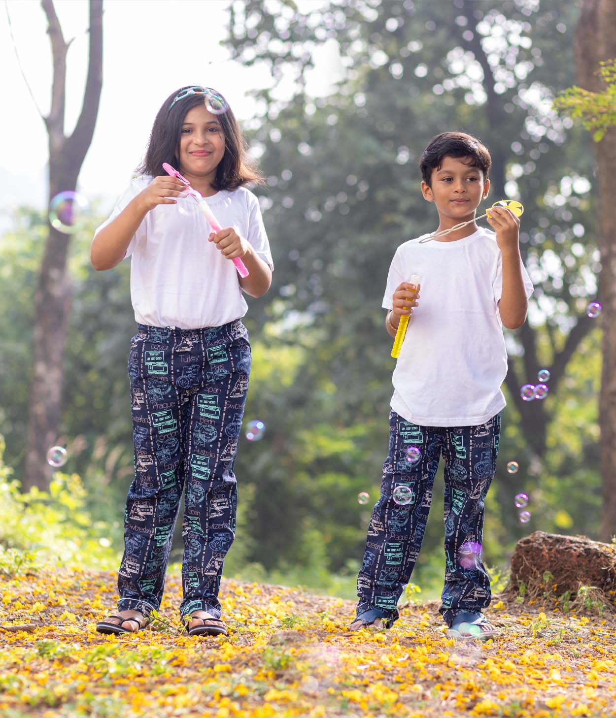Wanderlove Navy Printed Kids Pyjama