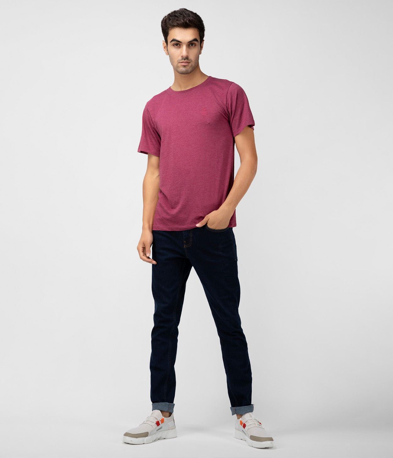 Wine Solid Mens T-Shirt