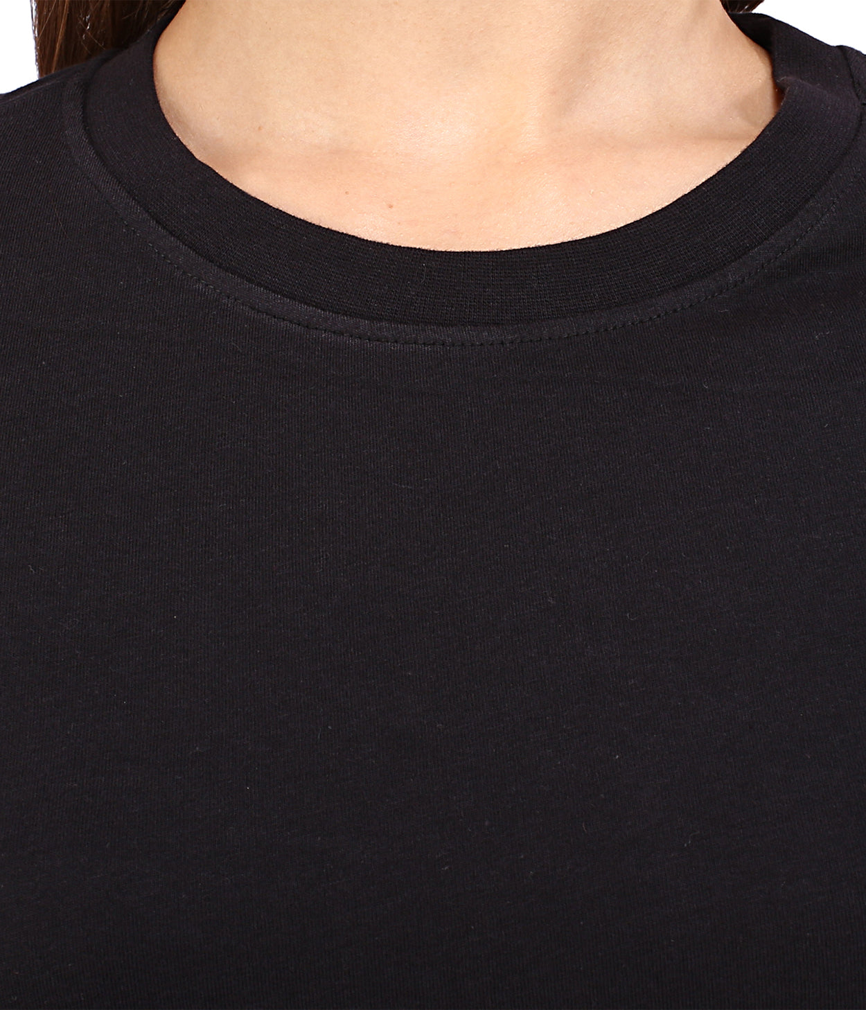 Black Solid Womens T-Shirt
