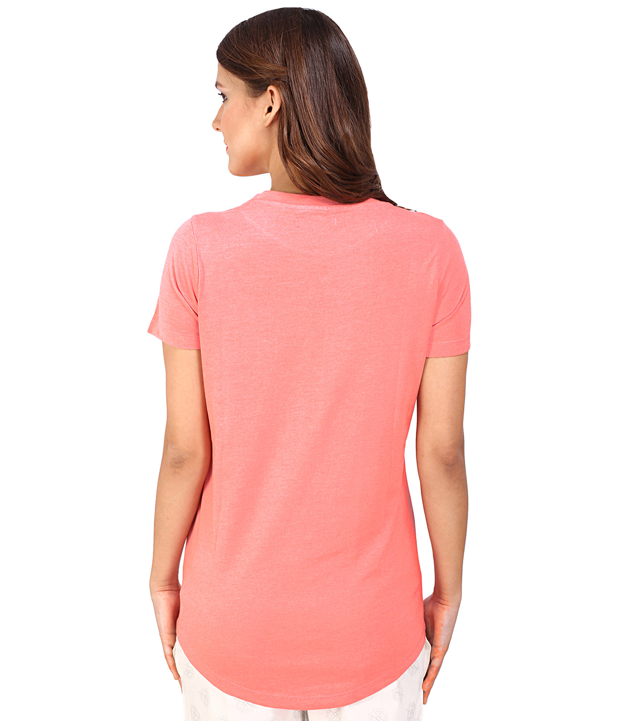 Coral Melange Womens T-Shirt