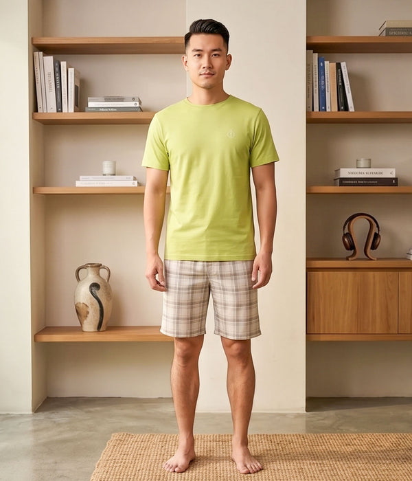 Stone Check Mens Shorts