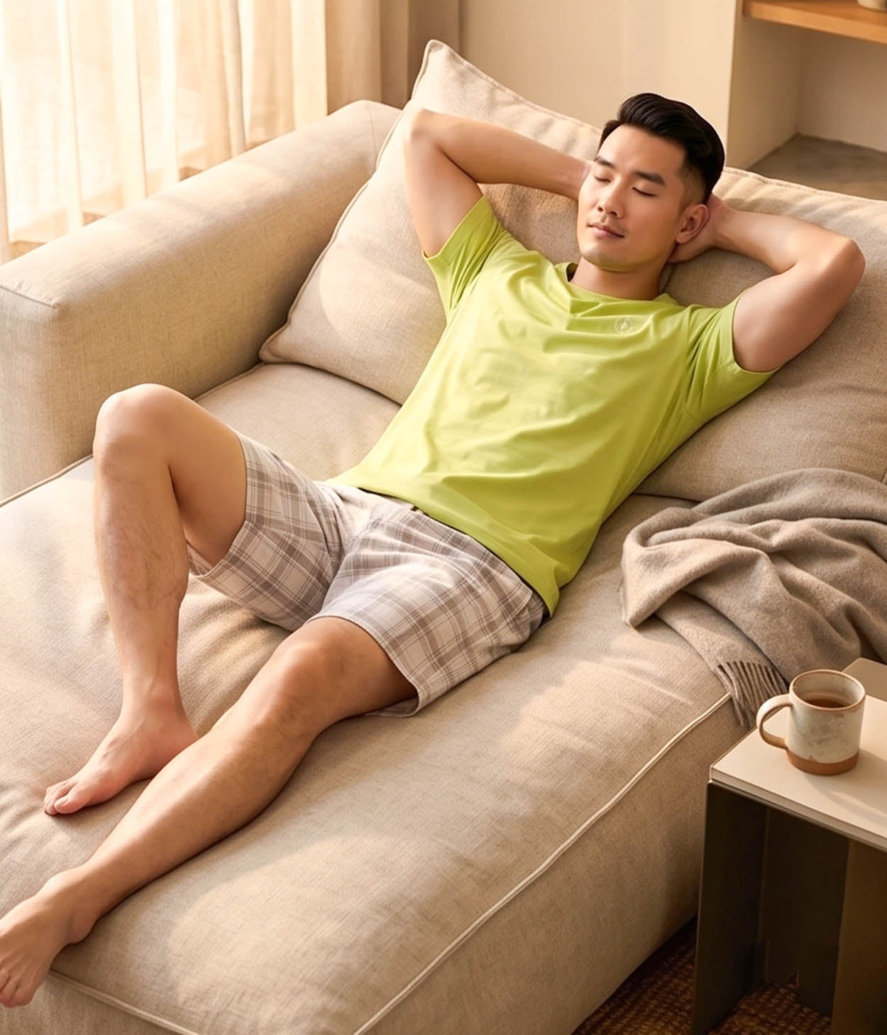 Stone Check Mens Shorts