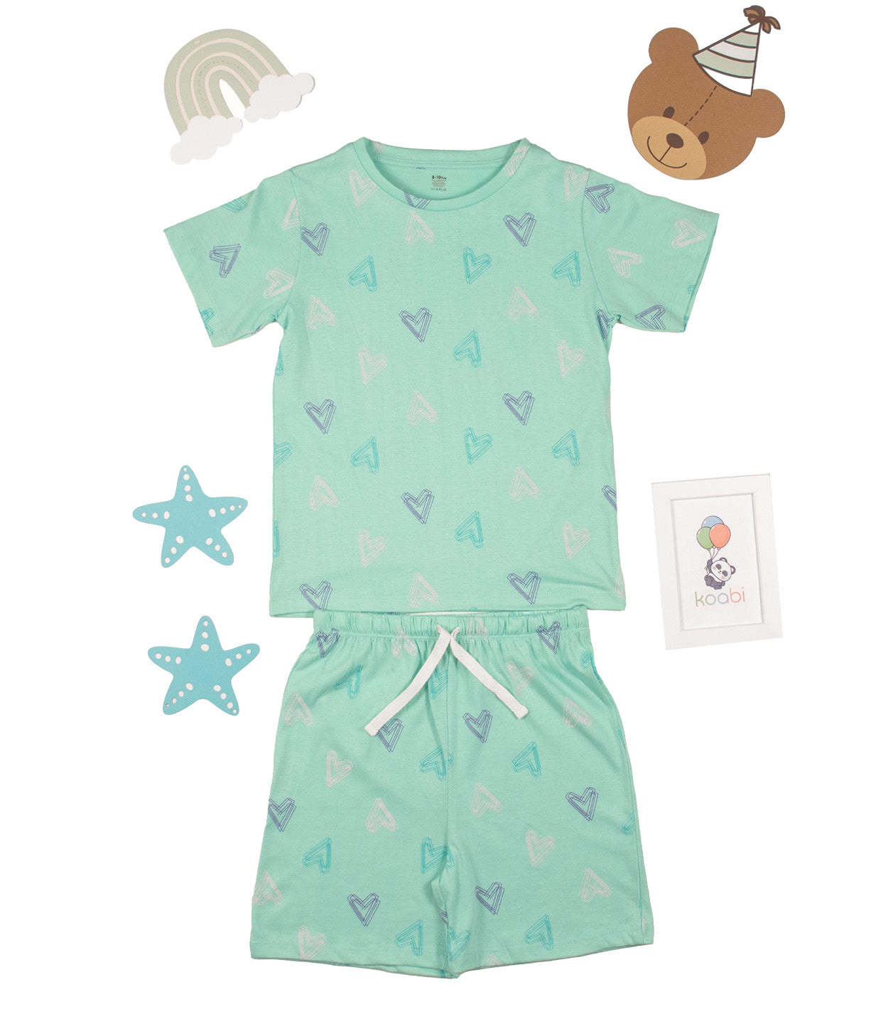 Happy Hearts Kids Shorts Set