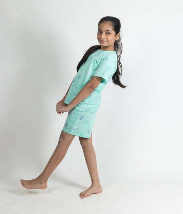 Happy Hearts Kids Shorts Set
