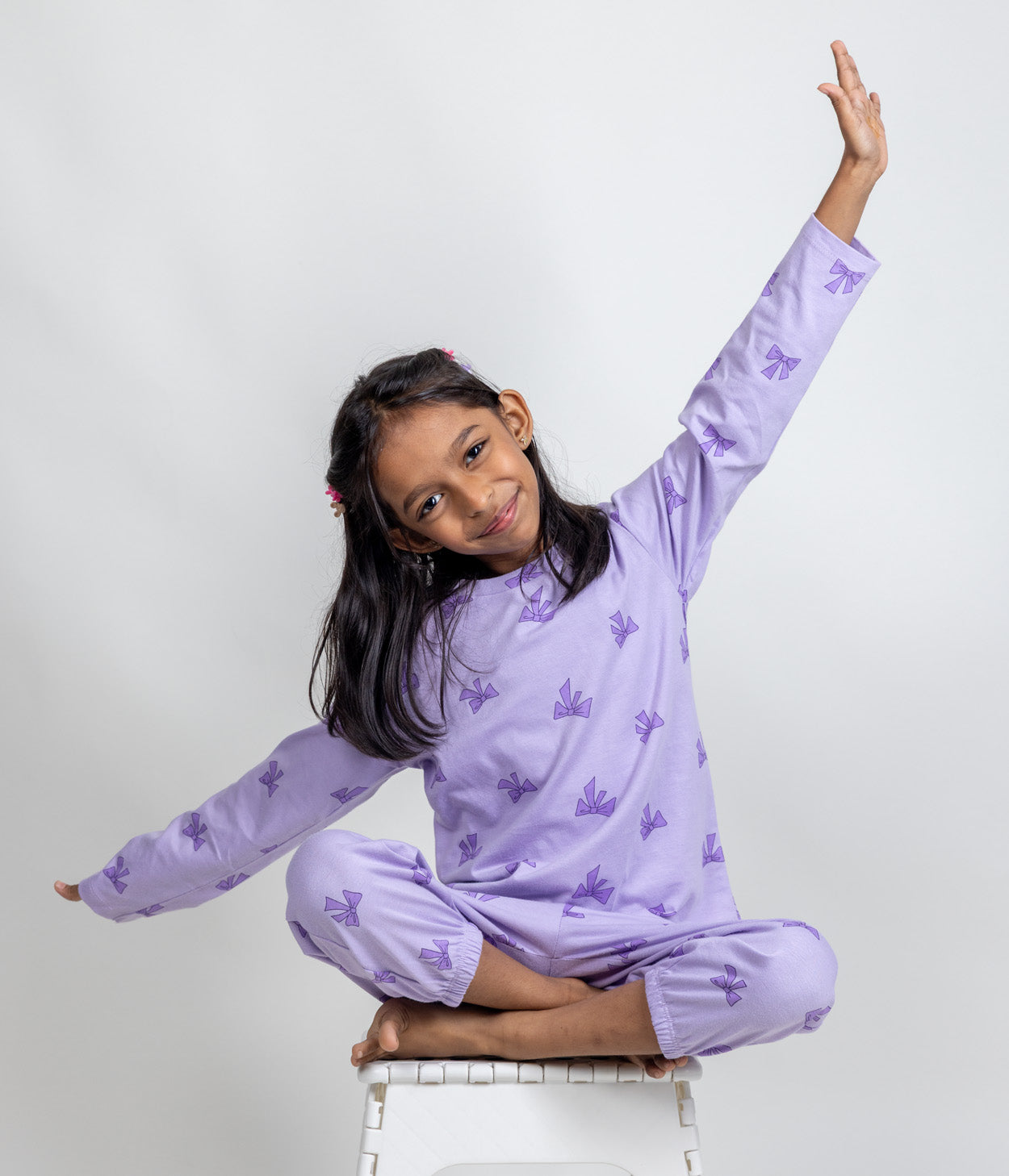 Lilac Bows Kids Jogger Set